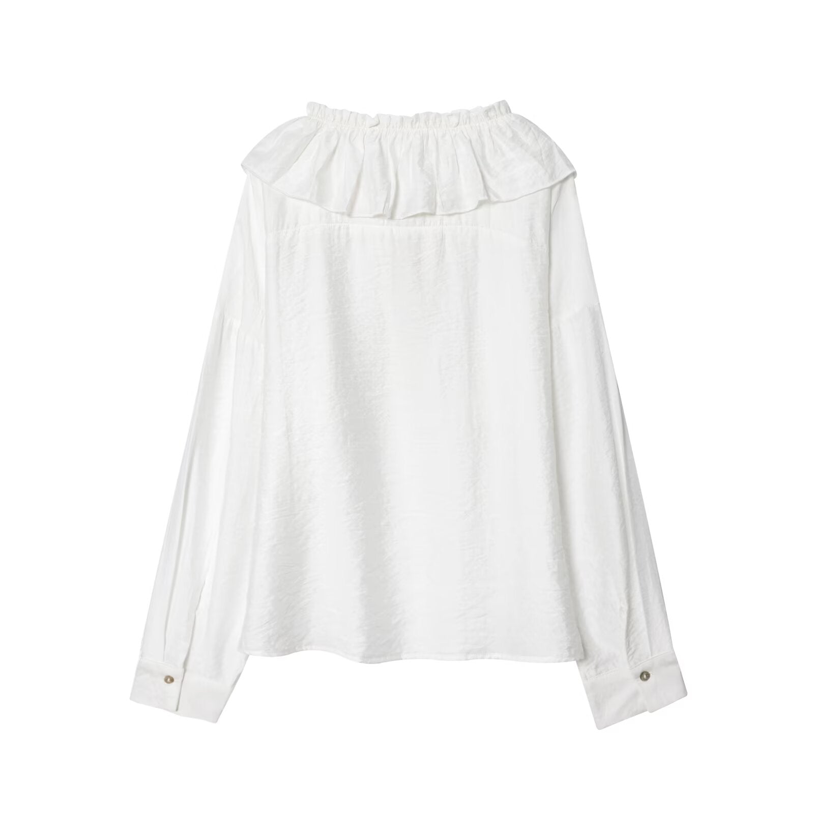 Women's 2025 new fashion linen blended white lace up shirt