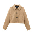 Women's new fashion short single breasted leather jacket Coat