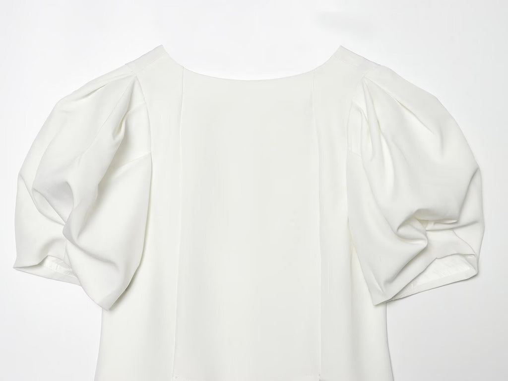 Women's bubble sleeve backless top