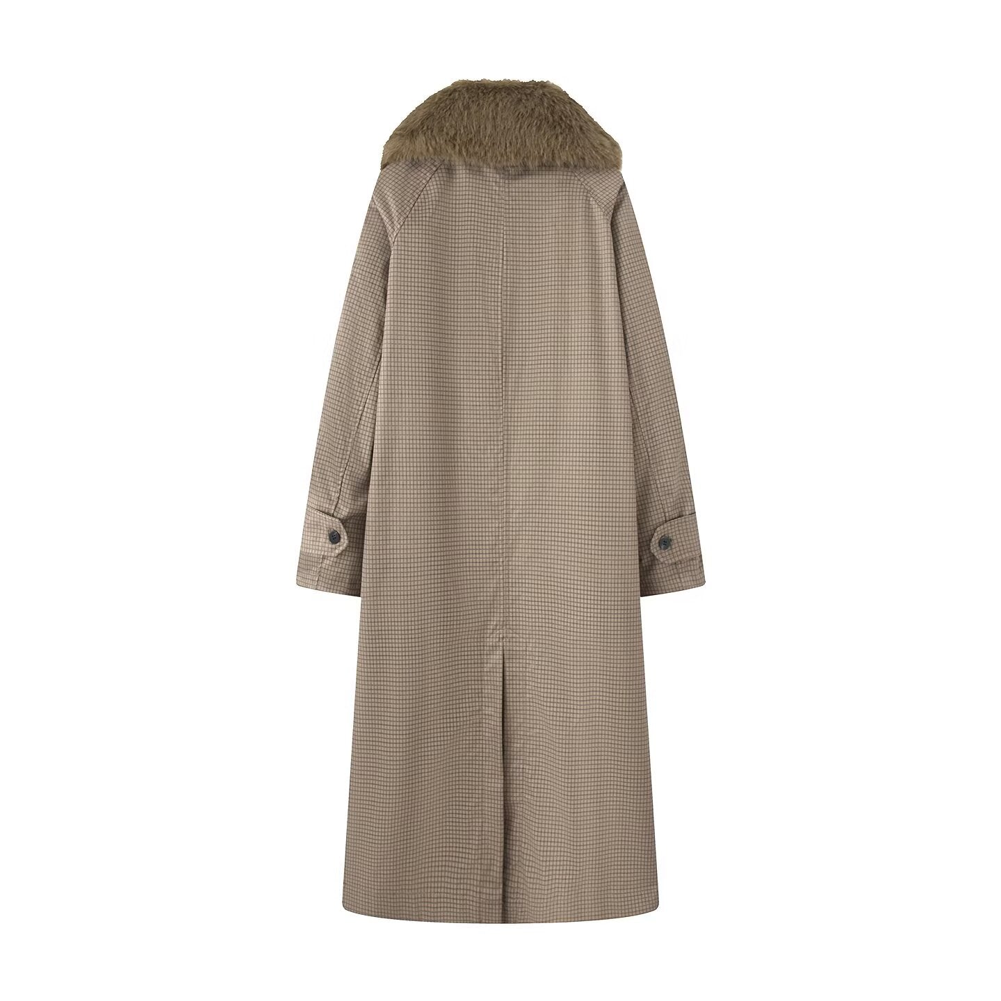 Women's double-sided wear long style faux fur effect windbreaker Coat