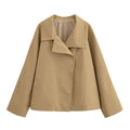 Women's autumn fashion loose cape style windbreaker jacket