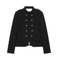 Women's With shoulder pads slim double breasted jacket