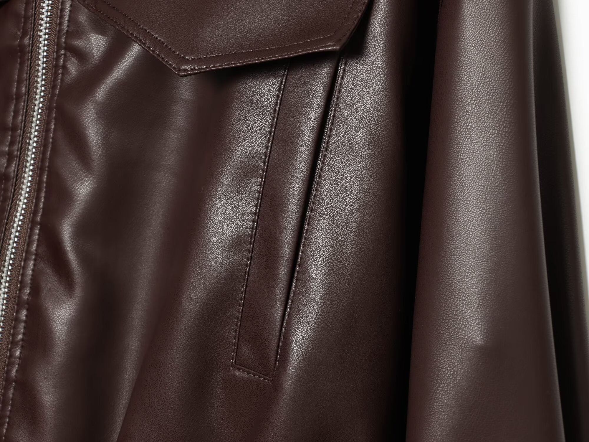 Women's leather effect adjustable waist jacket Coat