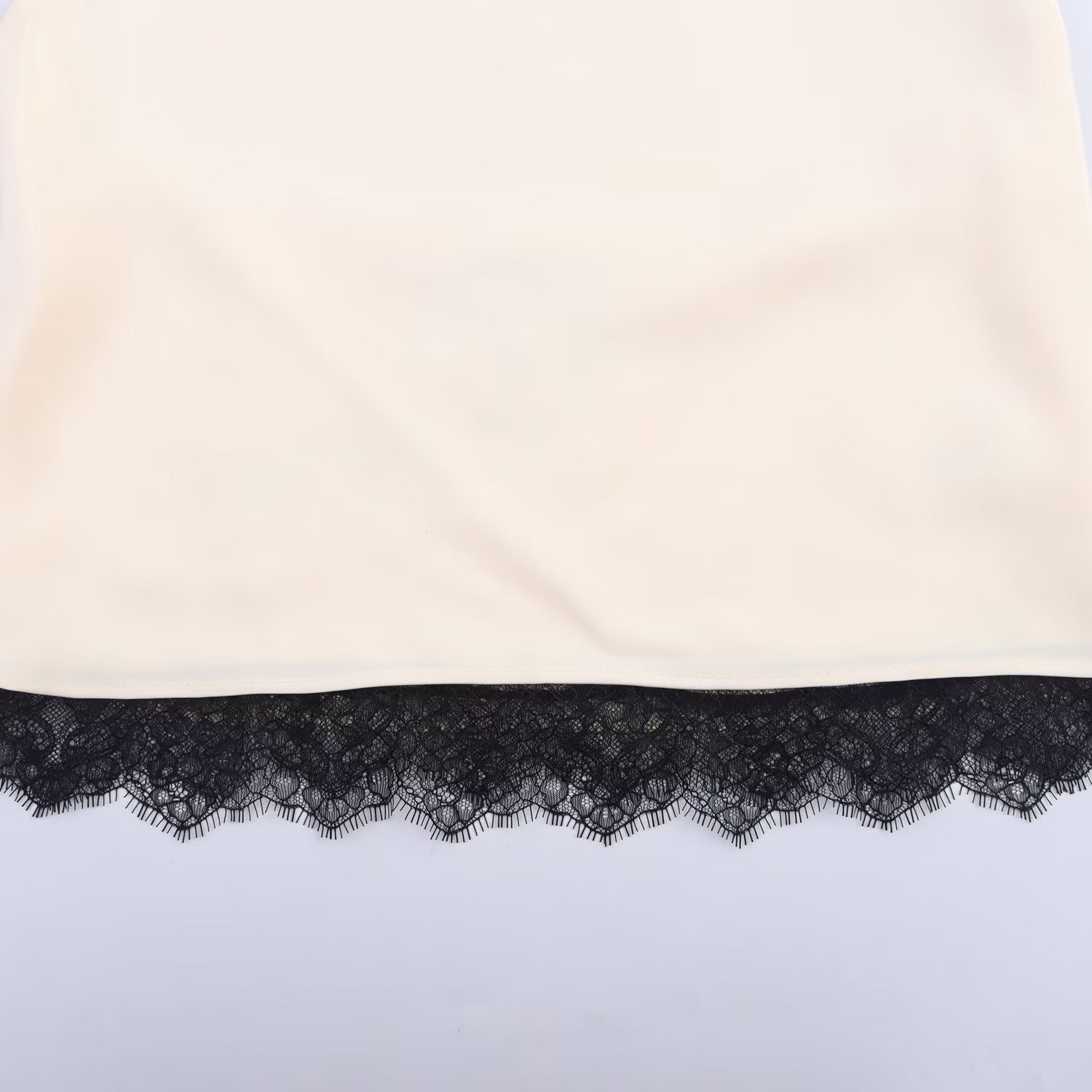 Women's new fashion lace decoration satin hanging neck top+Skirts suit