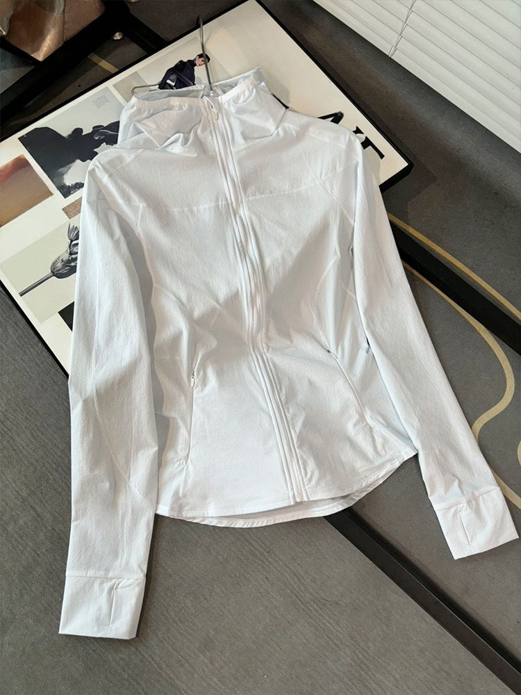 LU women's new hooded slim sunscreen clothing