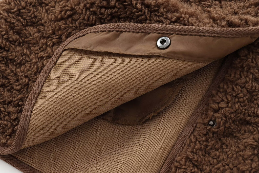 Women's warm fleece single breasted jacket Coat