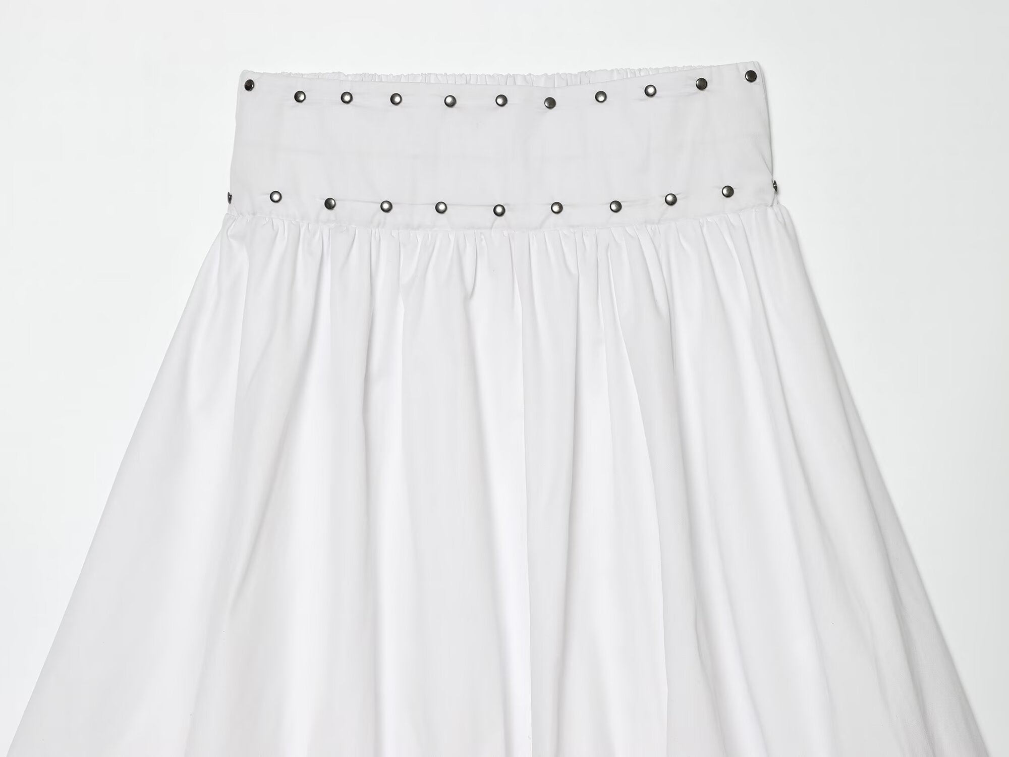Women's rivet decorated balloon version MIDI skirt