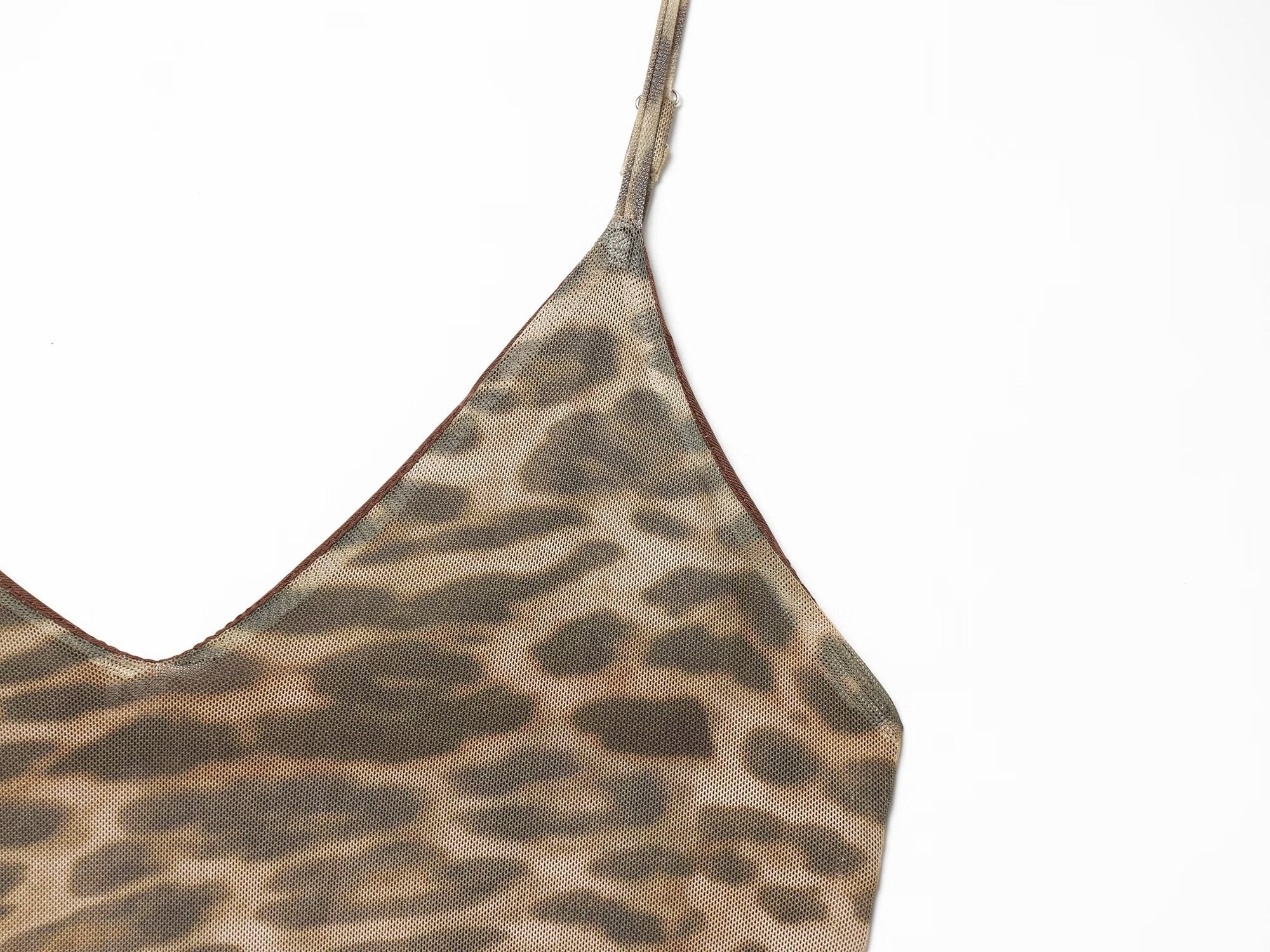 Women's animal print tulle suspender dress