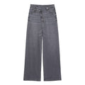 Women's new fashion asymmetrical design loose high waisted casual wide leg jeans