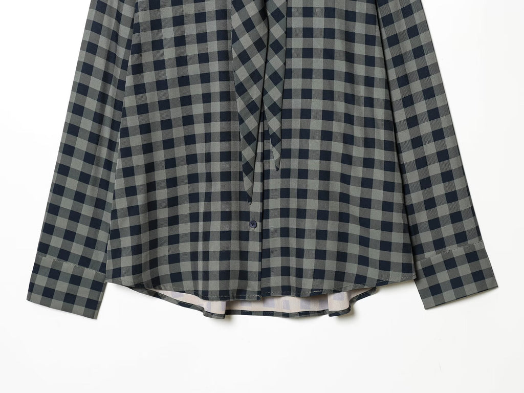 Women's scarf decoration casual plaid shirt