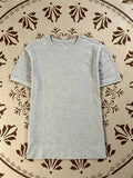 2026 new cotton contrast mesh round neck short sleeve T-shirt