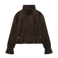 Women's suede texture effect short jacket Coat