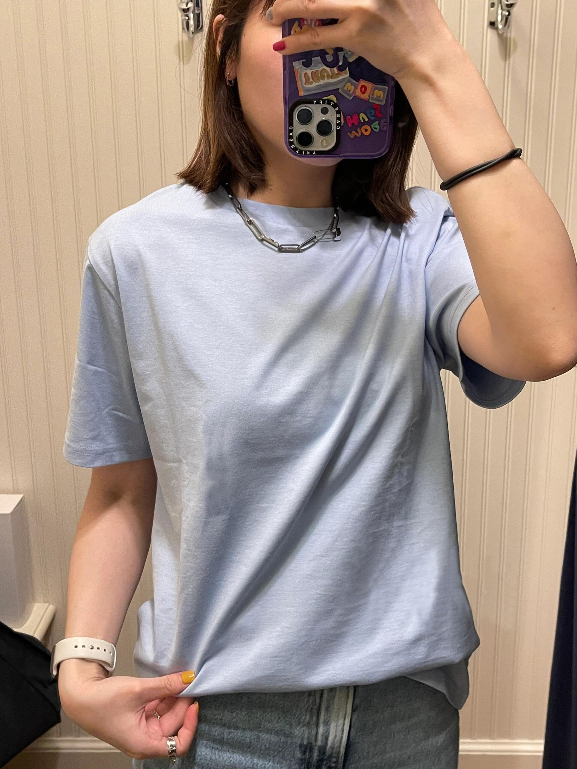 Men and Women with The Same New Fashion Joker Cotton Multicolor Round Neck Couple T-shirt