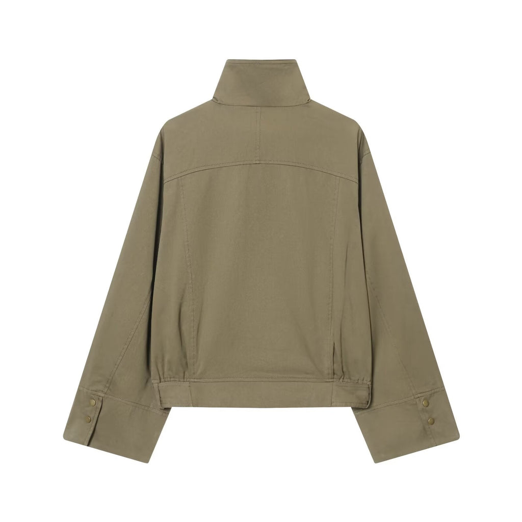 Women's with Belt casual stand collar Windbreaker coat