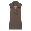 Women's sleeveless double breasted mini dress