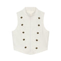 Women's buckle decoration hanging neck vest