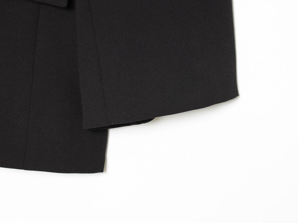 Women's contrasting scarf decoration loose Blazer Coat