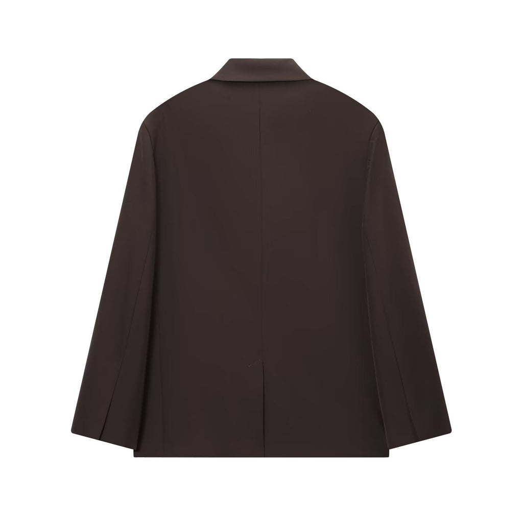 suit Women's 2 pieces loose double breasted Blazer Coat +culottes