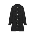 Women's new fashion slim shirt style pleated mini dress