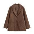 Women's 2025 new fashion loose warm suede suit jacket