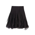 Women's ruffle edge decoration asymmetrical skirt