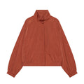 Women's standing collar pleated pilot jacket Coat