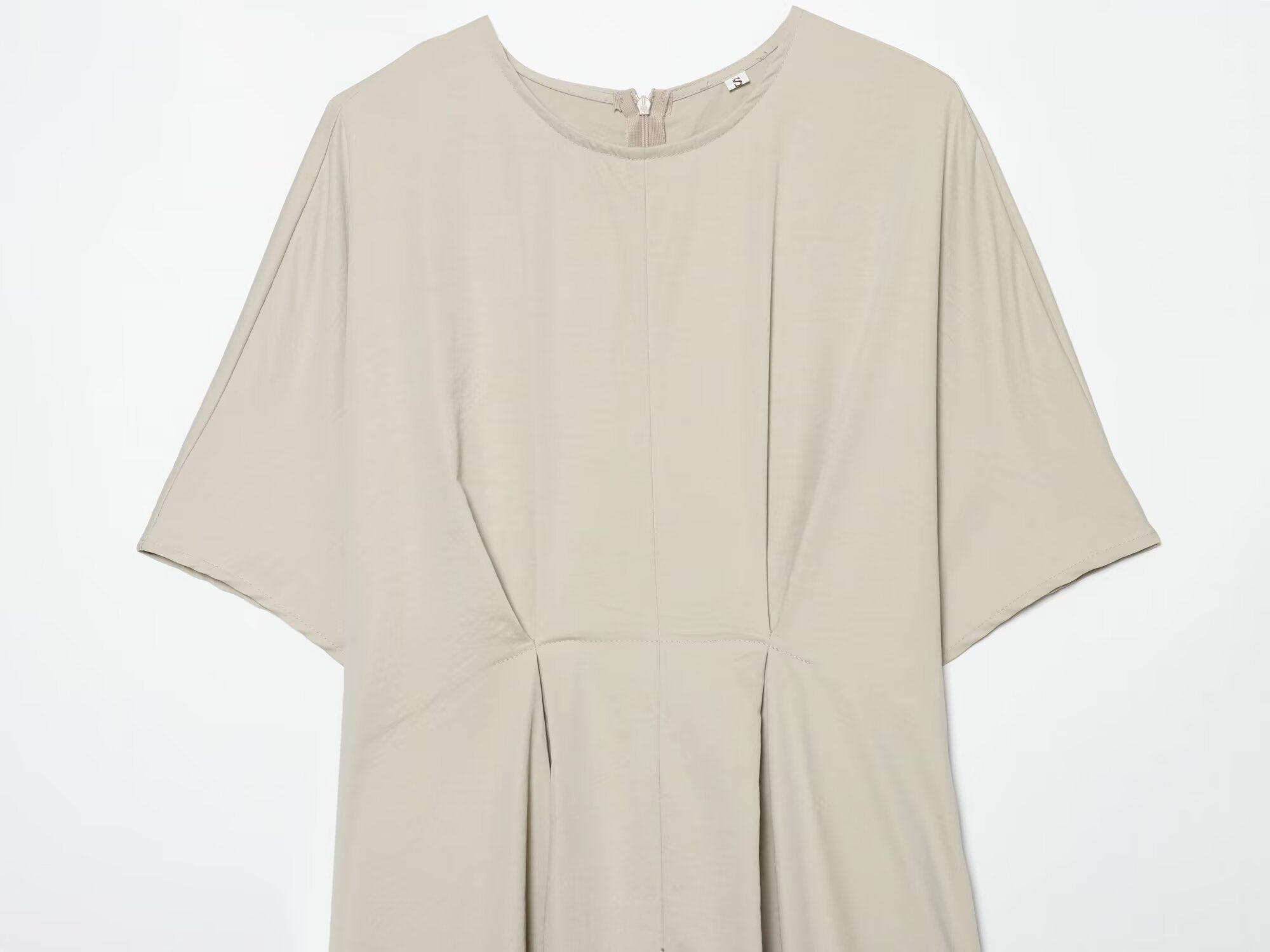 Women's pleated design poplin Midi dress