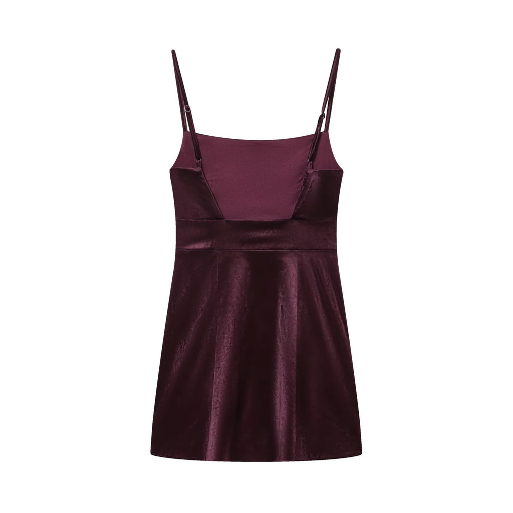 Women's new sexy tight backless suspender mini dress