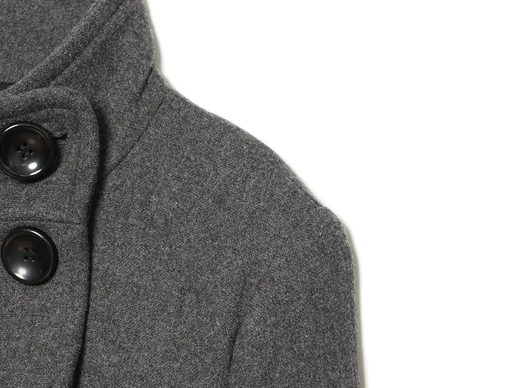 Women's standing collar double breasted woolen blend coat