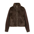 Women's patchwork faux fur effect jacket Coat