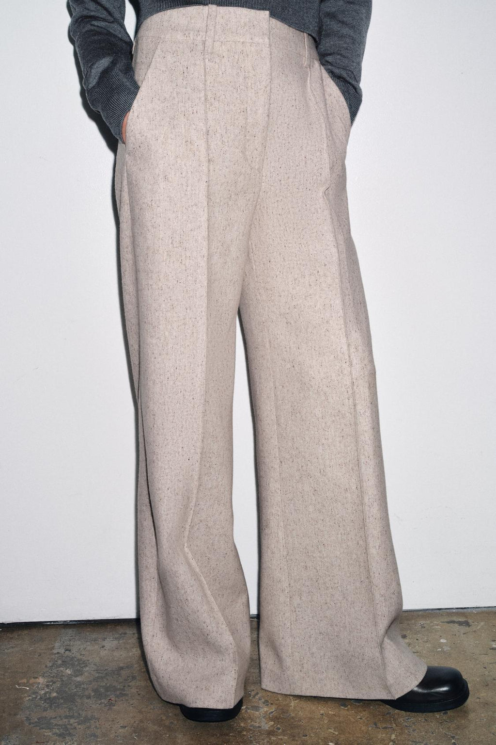 Women's new fashion loose side pocket casual pleated pants