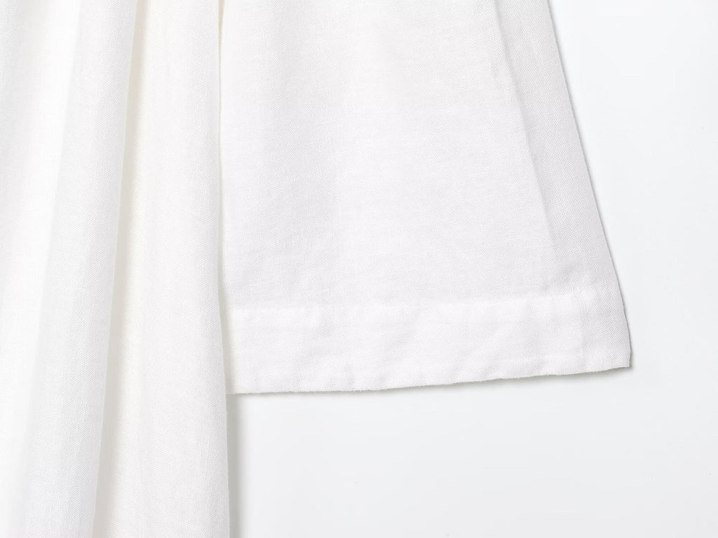 Women's New Fashion Loose Off Shoulder A-line Linen Blended Midi Dress