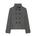 Women's standing collar double breasted woolen blend coat