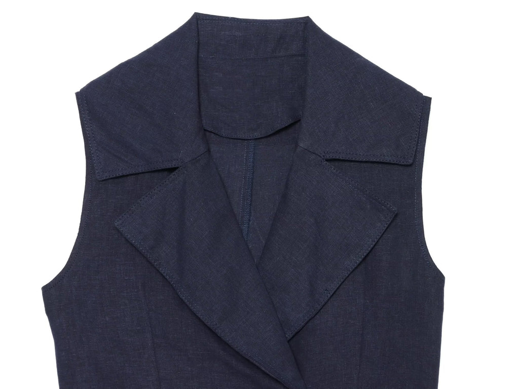 suit Women's 2 pieces with Belt linen blend vest+Long style casual shorts