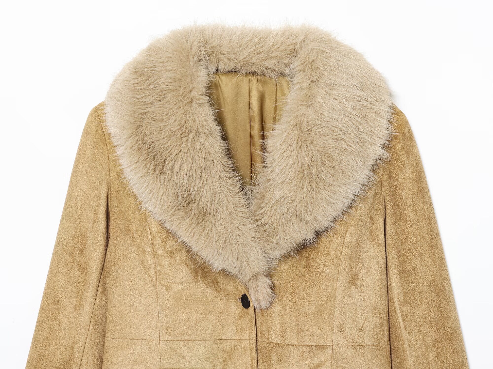 Women's suede faux fur effect slim Blazer Coat