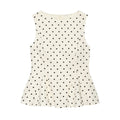 Women's ruffled hem polka dot sleeveless top