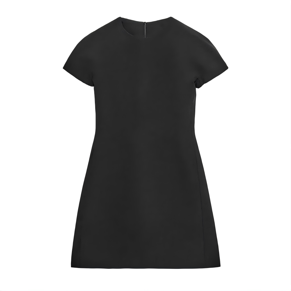 Women's slim O Neck short sleeved mini dress