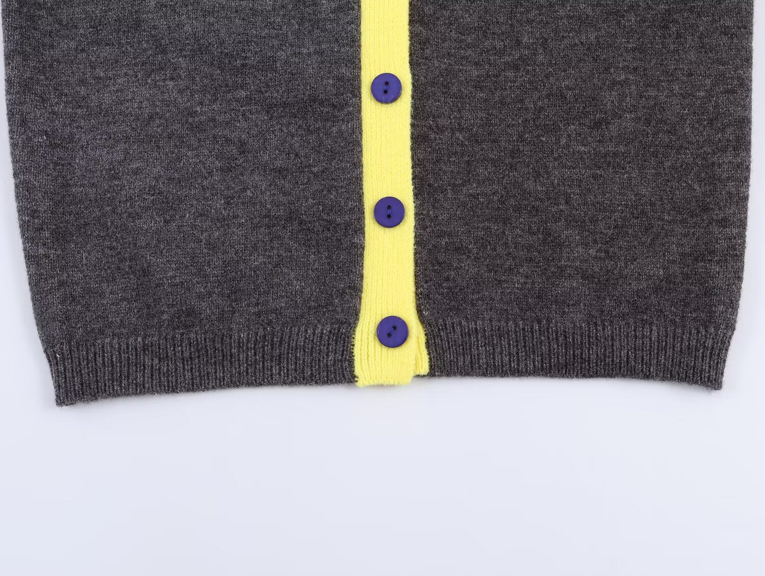 Women's O Neck color blocked knitted Coat