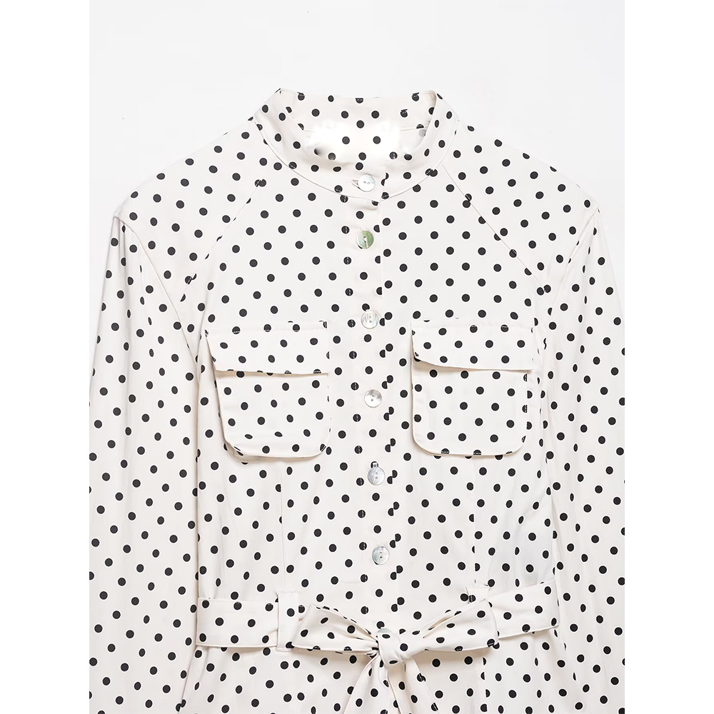 suit Women's 2 pieces polka dot shirt style Coat+Pants