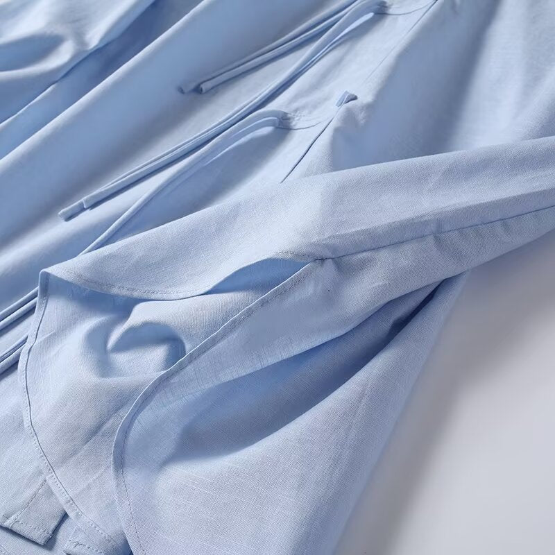 Women's New Chinese style Linen Blended Shirt