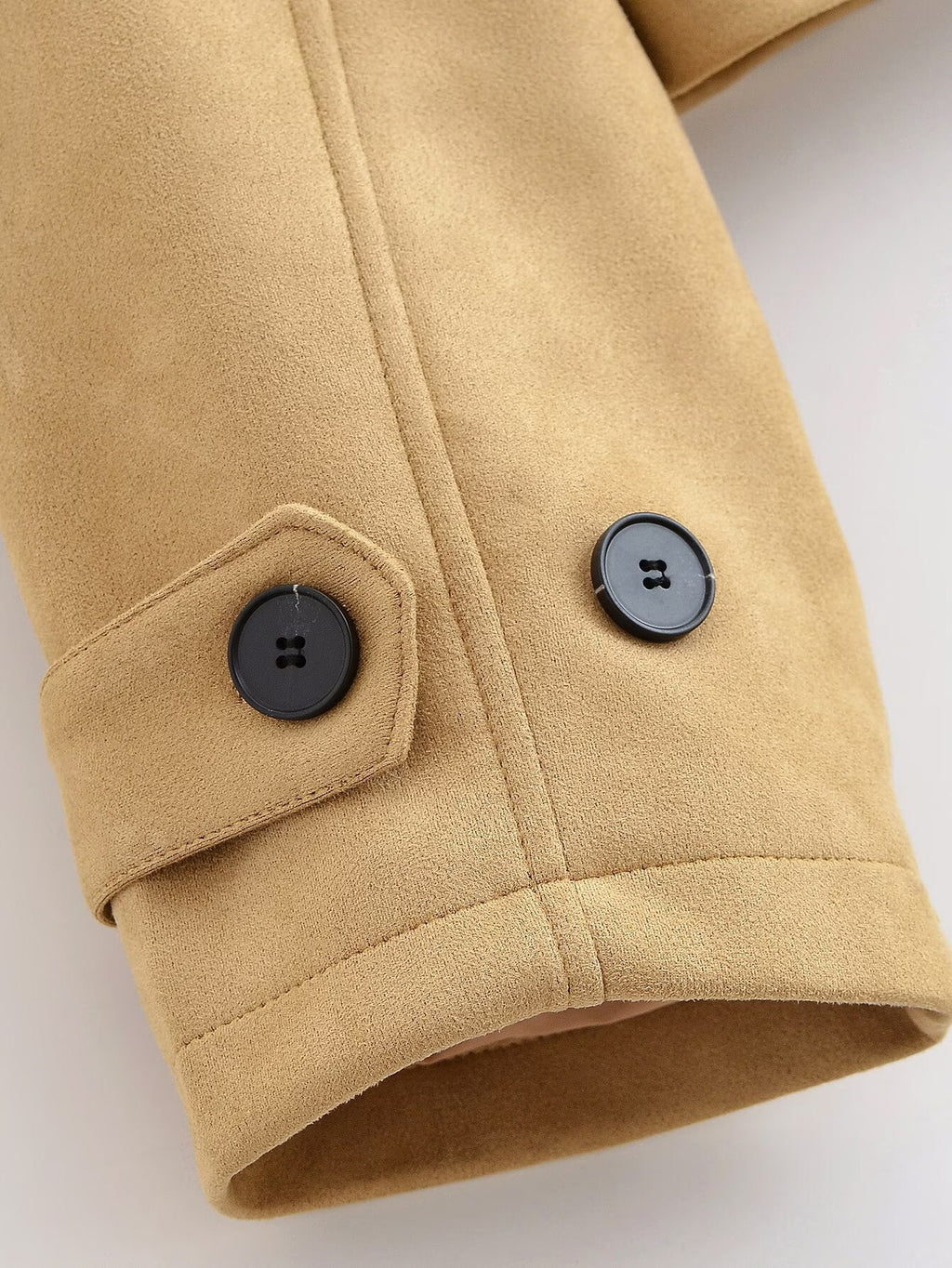 Women's new fashion lapel short double breasted Windbreaker coat