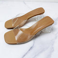Women's New Fashion Joker Crystal Thick Heel Shoes PVC Transparent Joker High Heels Sandals.
