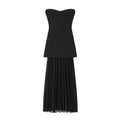 Women's new fashion sleeveless patchwork strapless MIDI dress