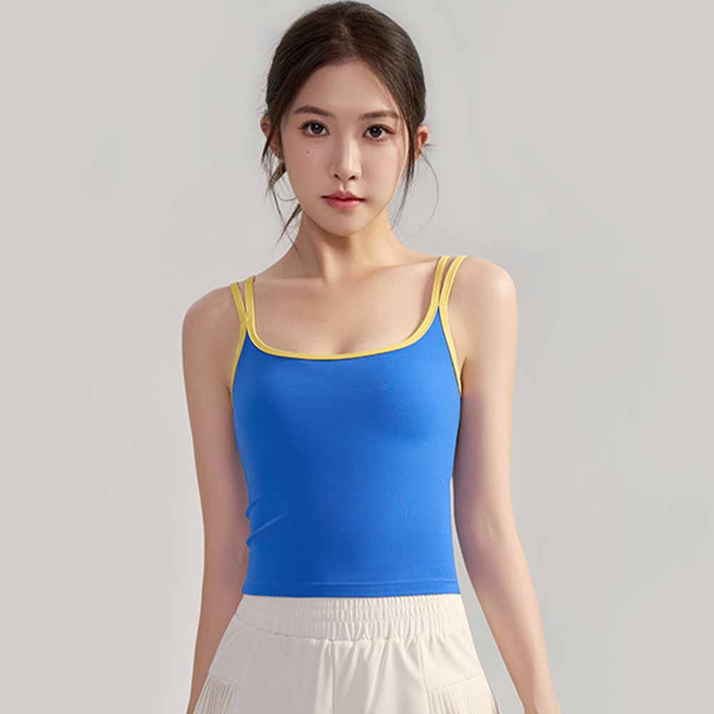 Women's new U-neck integrated shock-proof running underwear sports vest