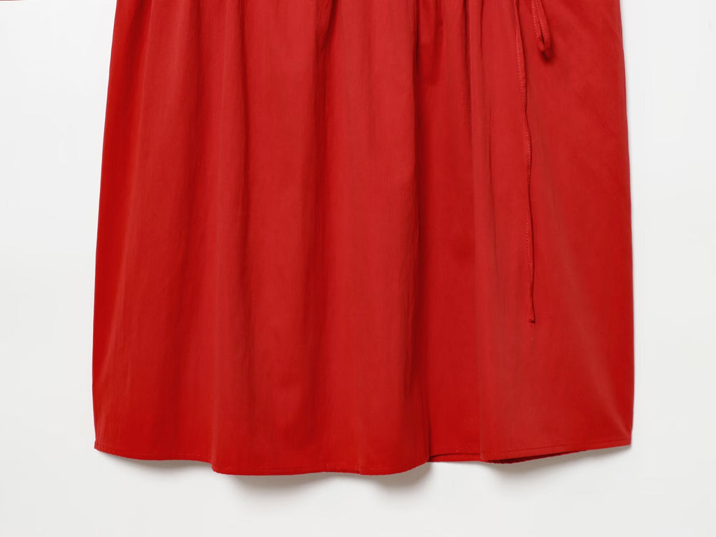 Women's bow decoration sleeveless MIDI dress