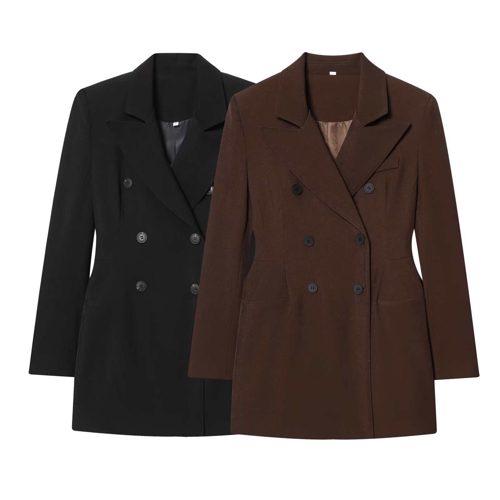 Women's new fashion black double breasted dress style suit jacket