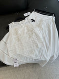 Suit women's 2-piece 2025 fashion embroidered top retro female+midi skirt female suit