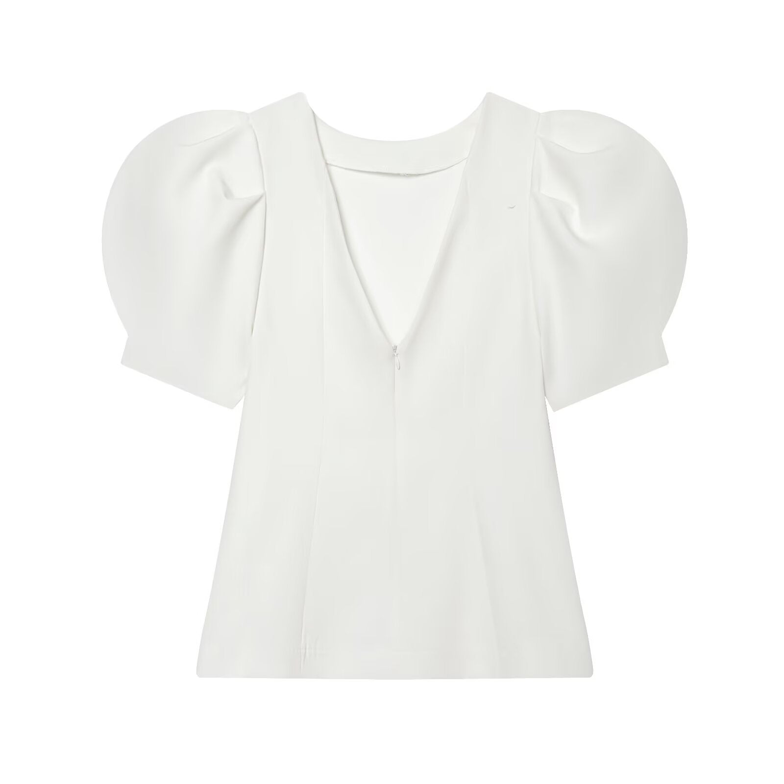 Women's bubble sleeve backless top