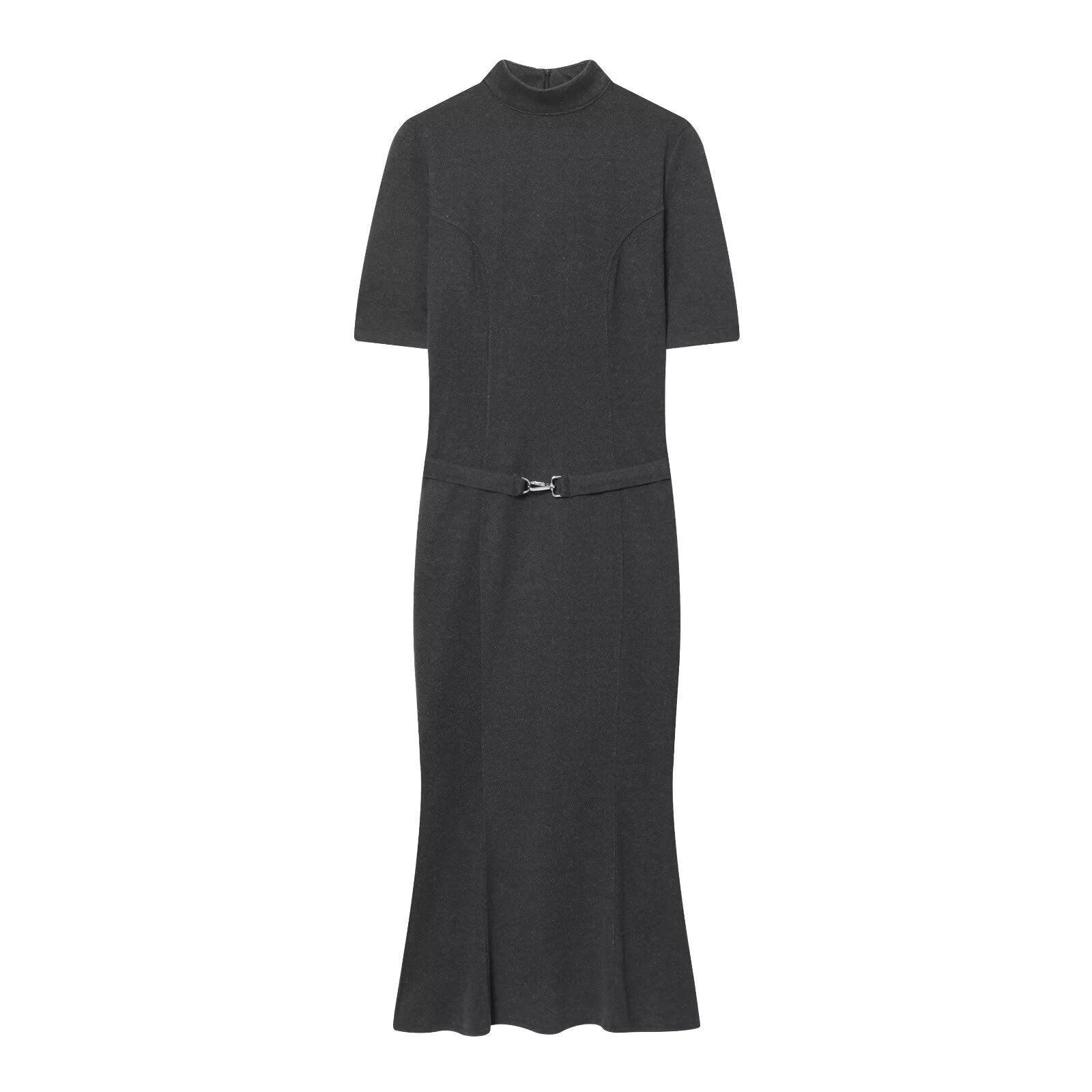Women's With Belt Soft Texture Short Sleeve Dress
