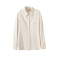 Women's 2025 new fashion slim fit lapel long sleeved shirt